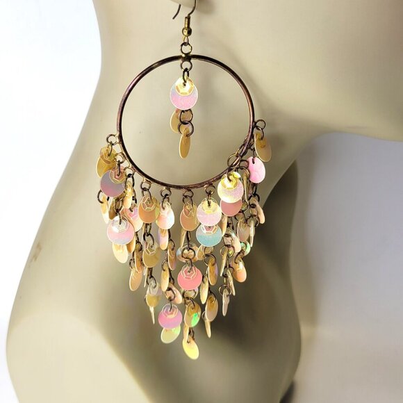 Pink Tassel Fun Chandelier Earrings - Picture 8 of 8